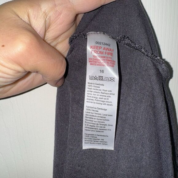 Evans Woman’s Long Sleeve Gray Tee Size 16 Plus Scoop Neck - Picture 3 of 9